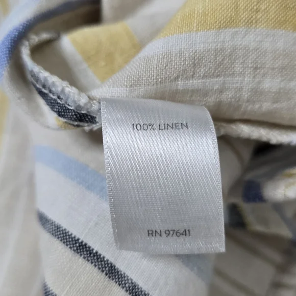 J. Jill V-Neck Linen Striped A-Line Maxi Dress Size S - Picture 8 of 12